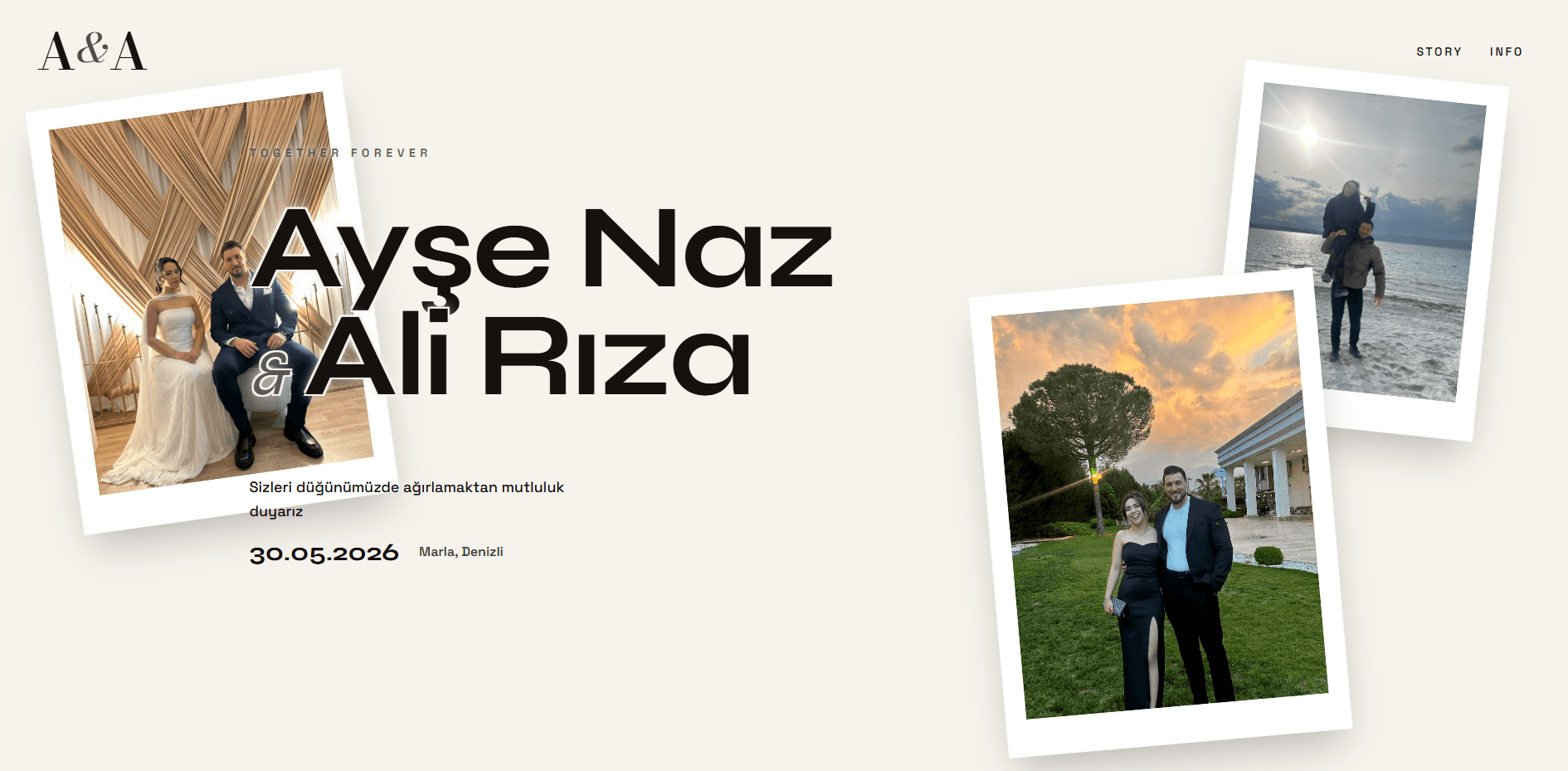 Ayşe Naz & Ali Rıza davetiyesi canlı proje önizlemesi