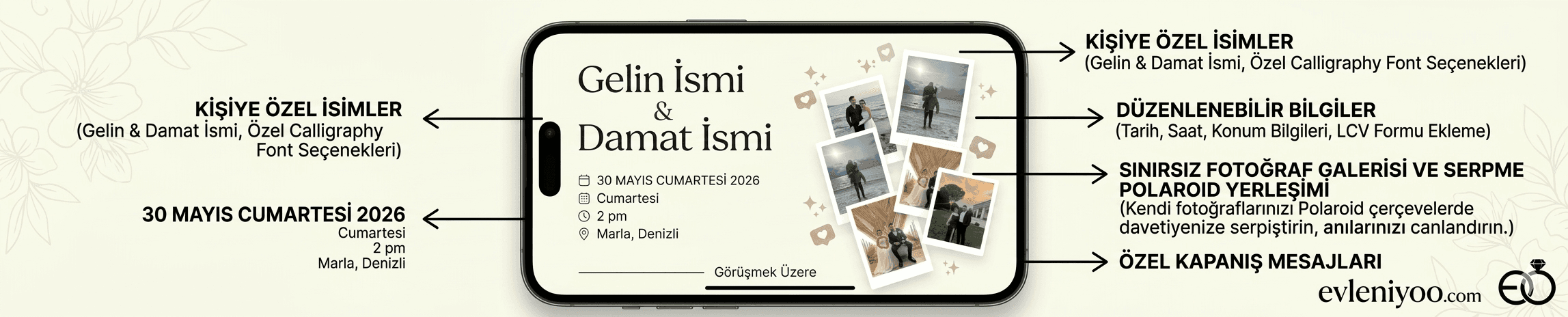 evleniyoo dijital davetiye ürün görseli